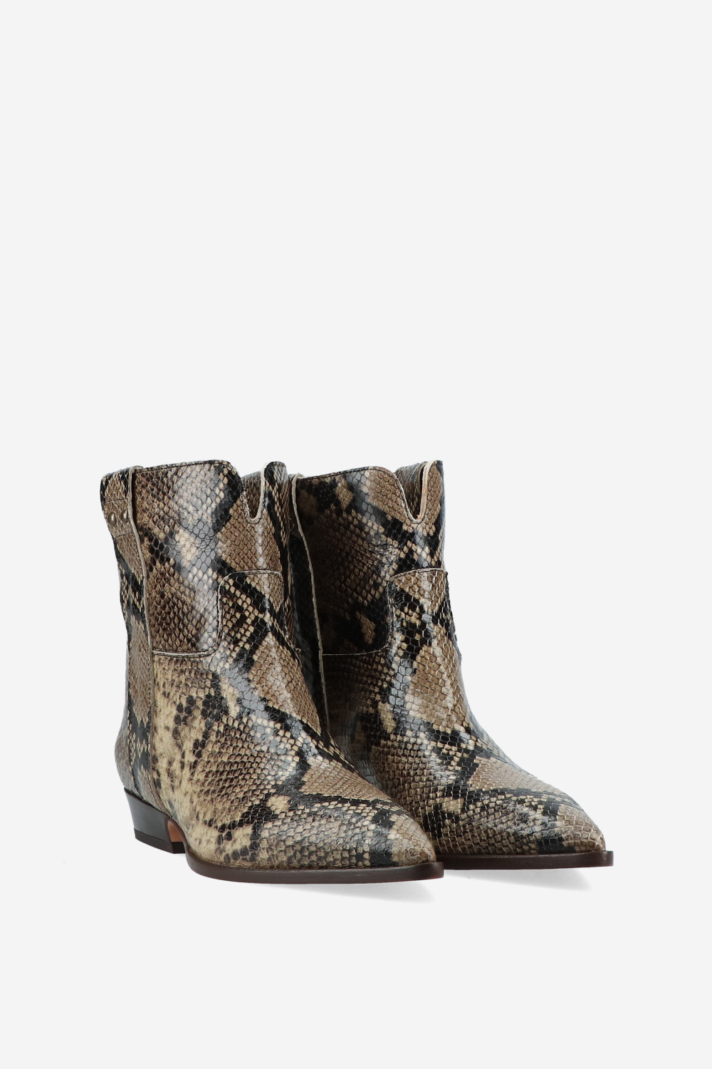 Pitone leather ankle boots