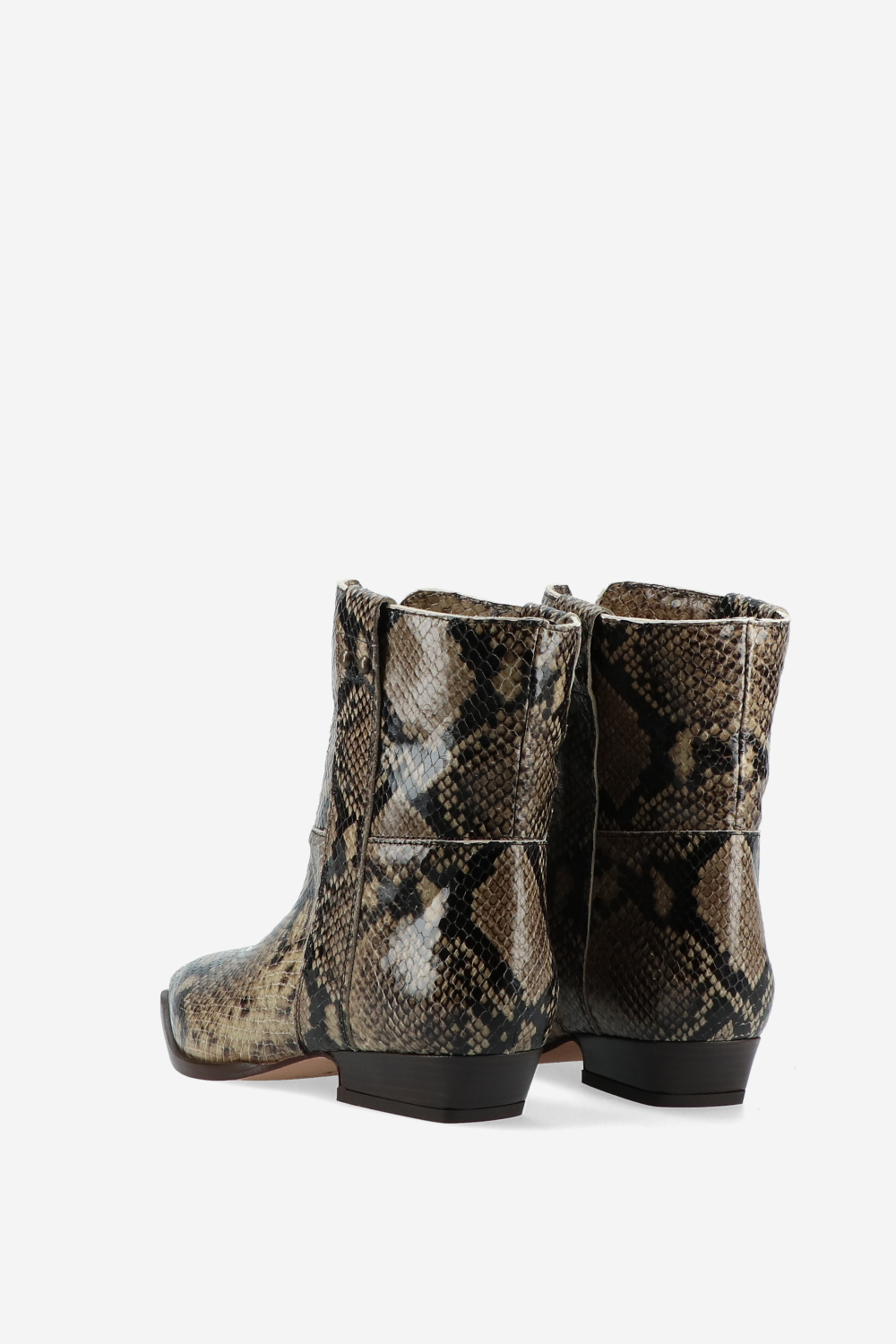 Pitone leather ankle boots