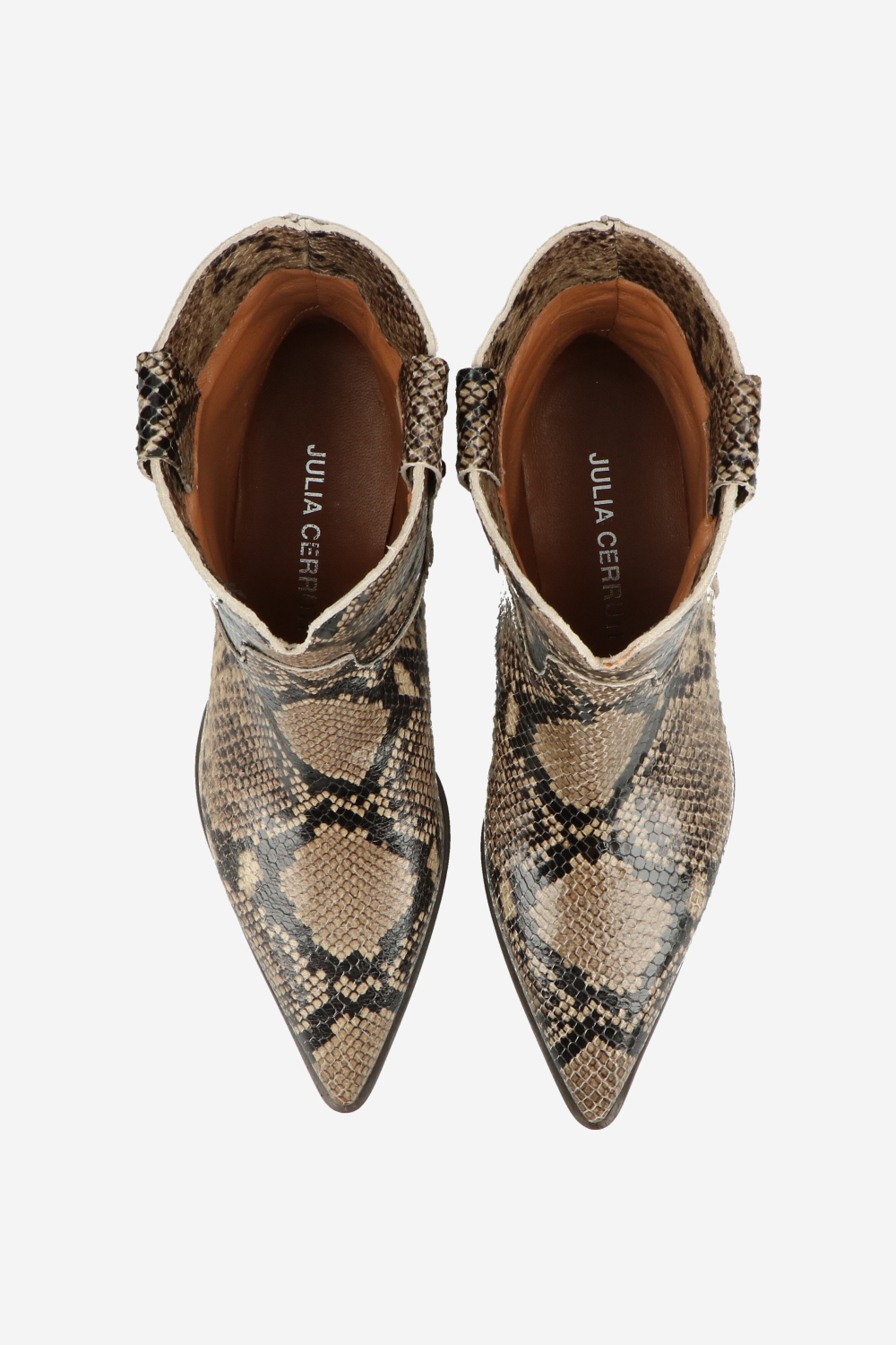 Pitone leather ankle boots