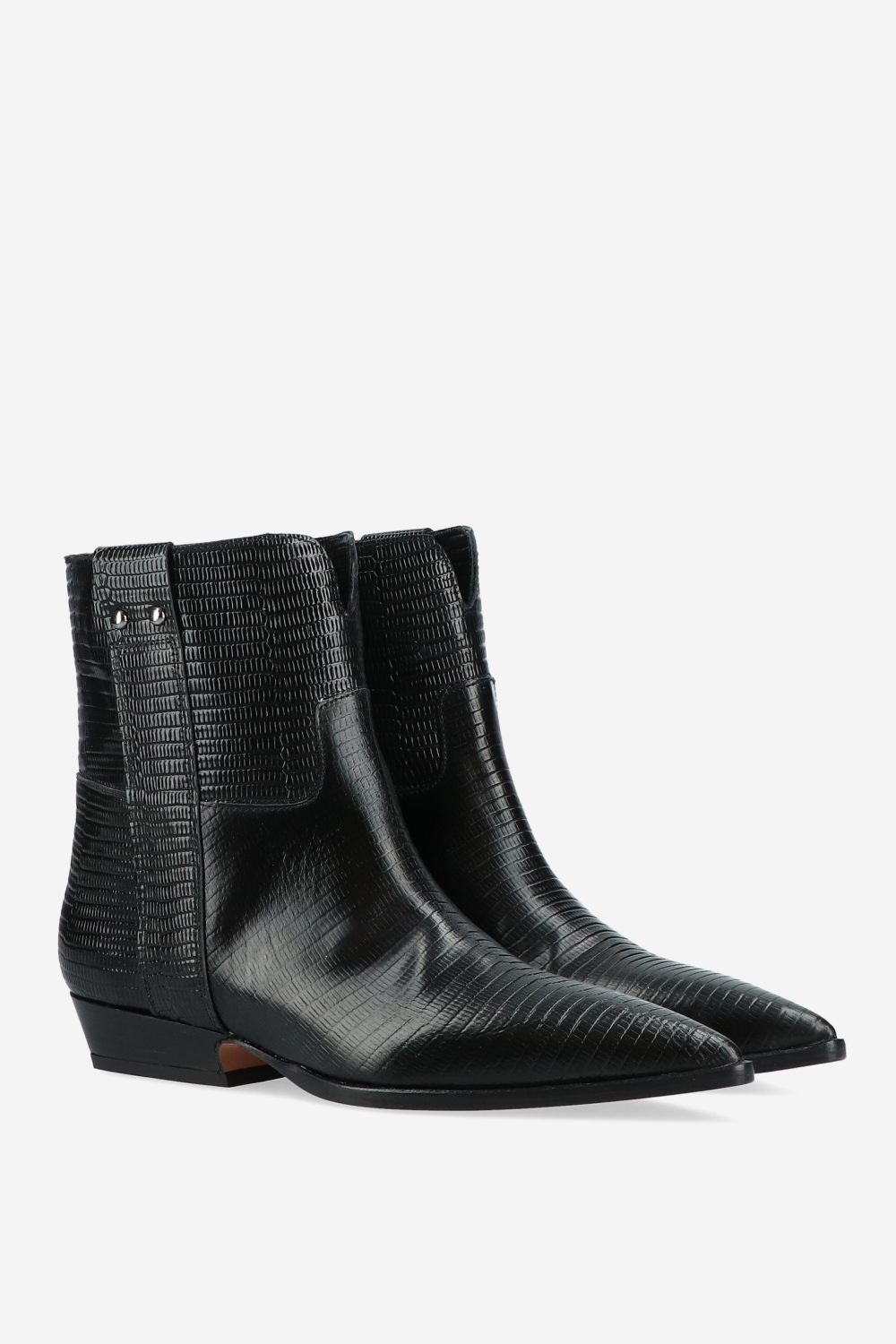 Croco leather ankle boots