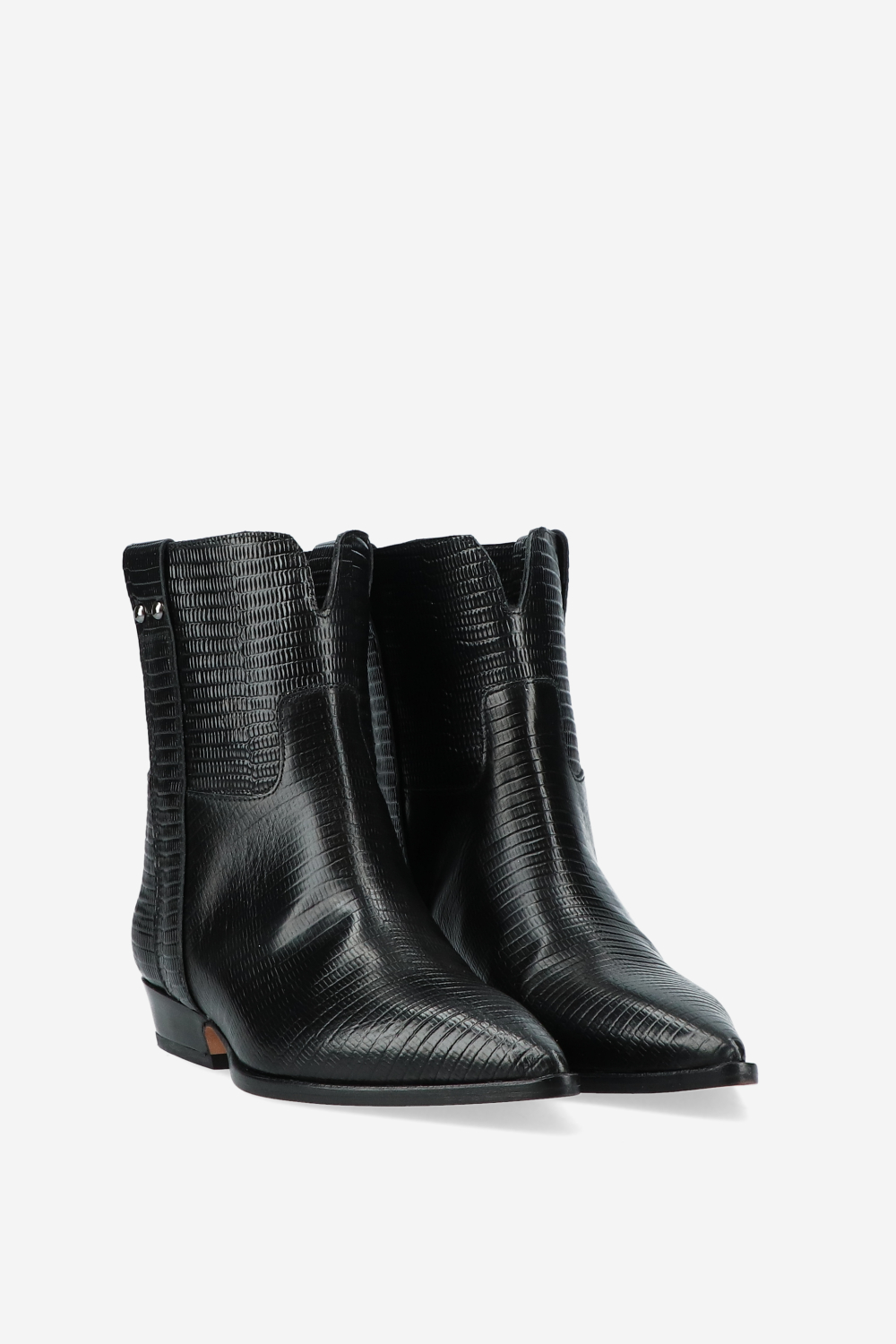 Croco leather ankle boots