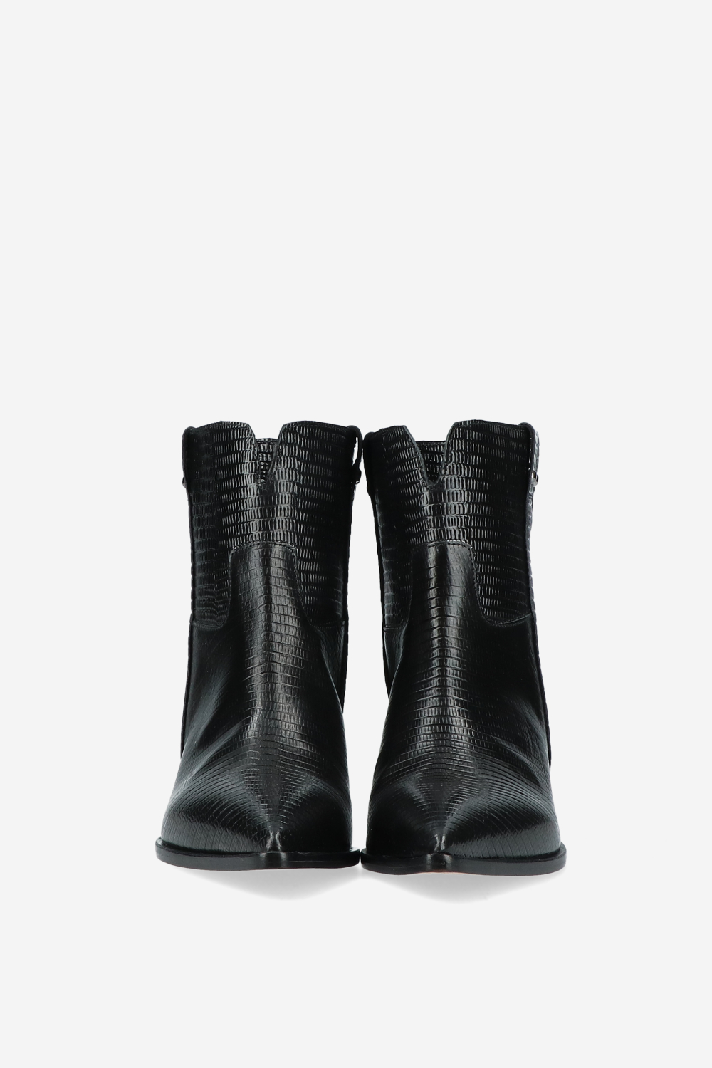 Croco leather ankle boots