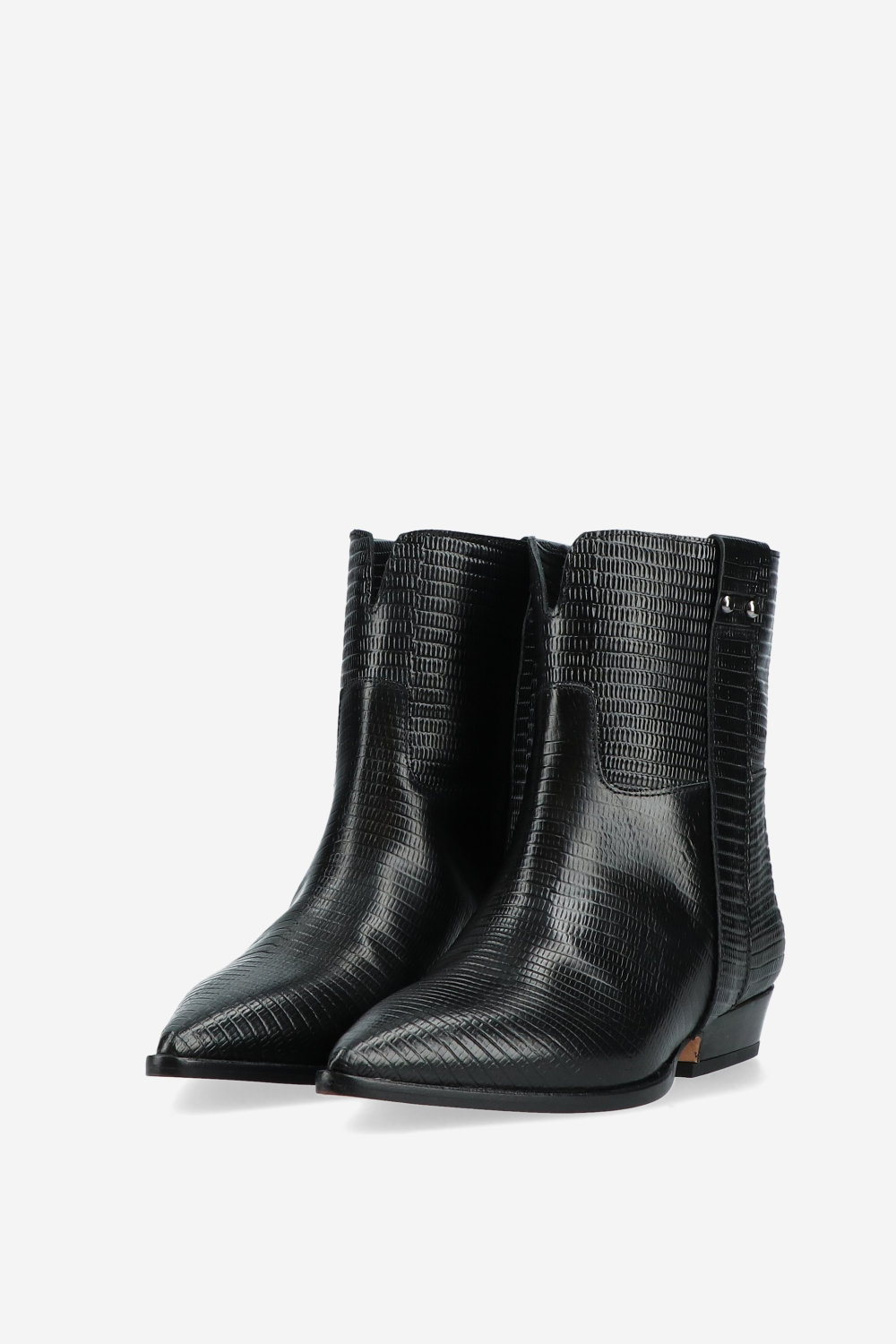 Croco leather ankle boots