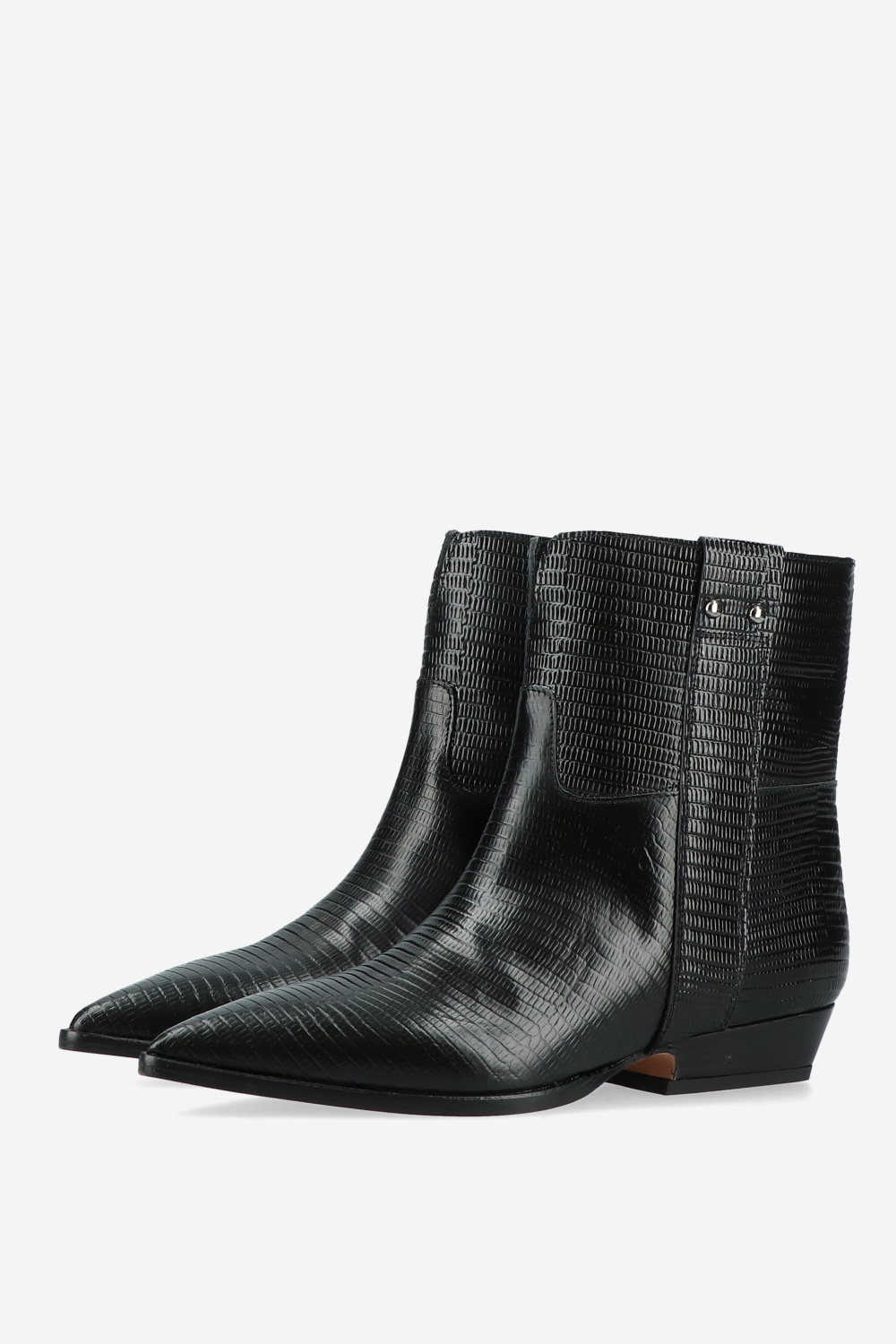 Croco leather ankle boots