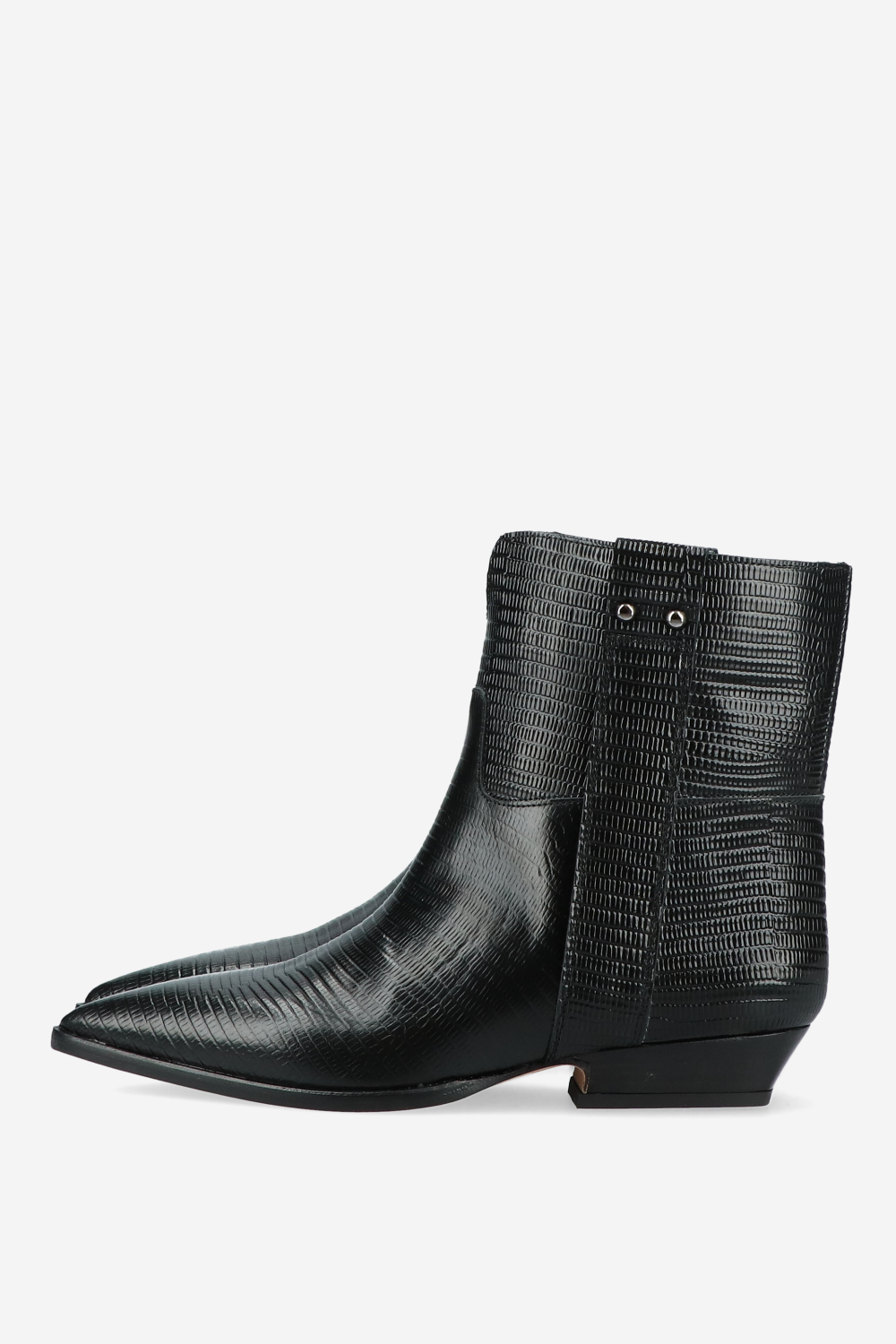 Croco leather ankle boots