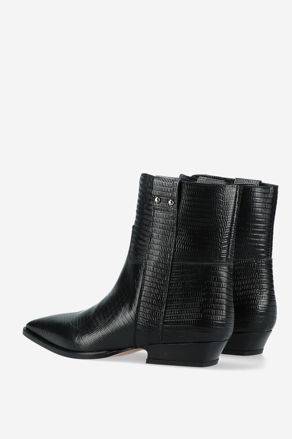 Croco leather ankle boots