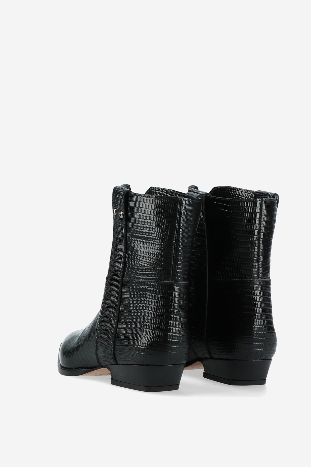 Croco leather ankle boots