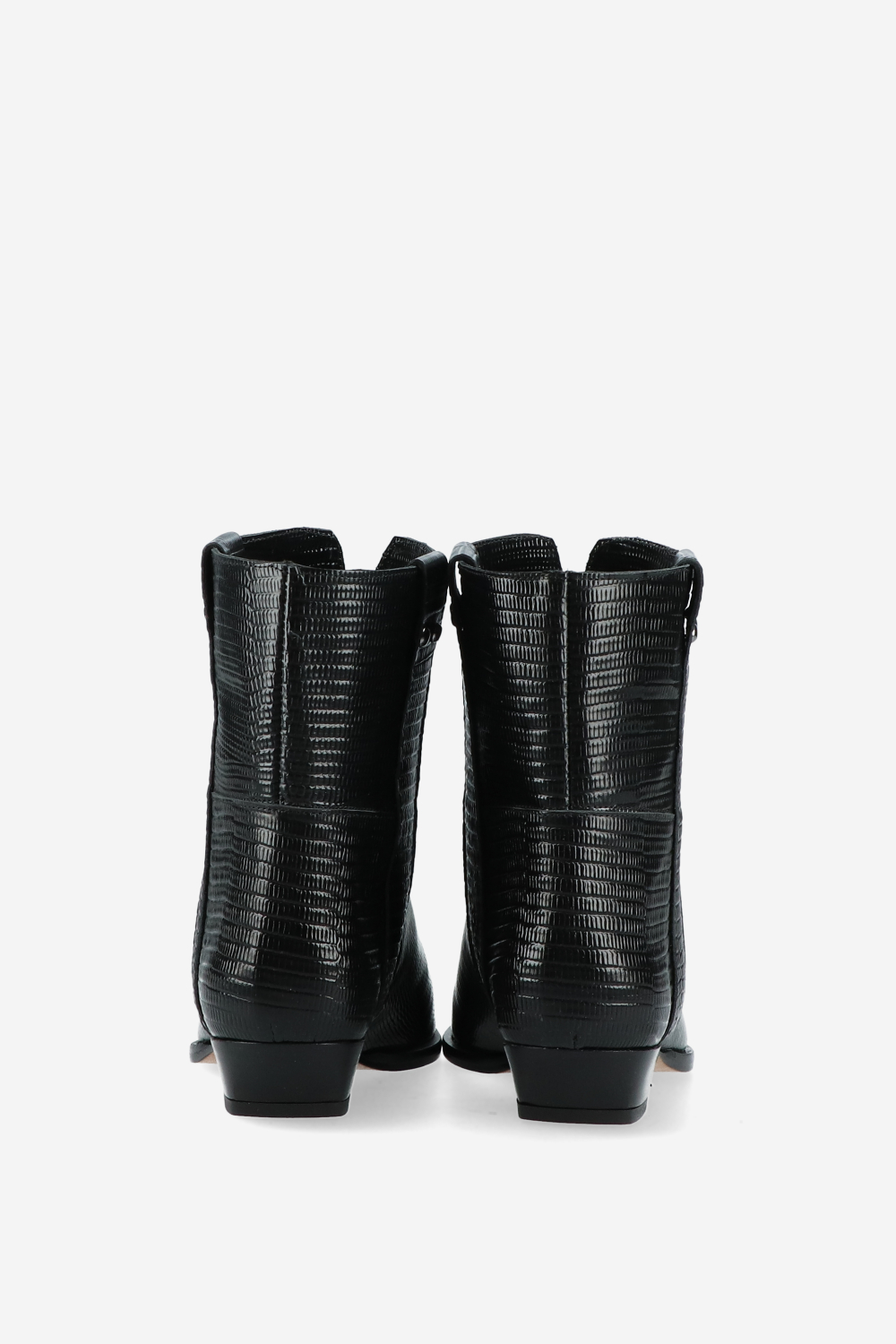 Croco leather ankle boots