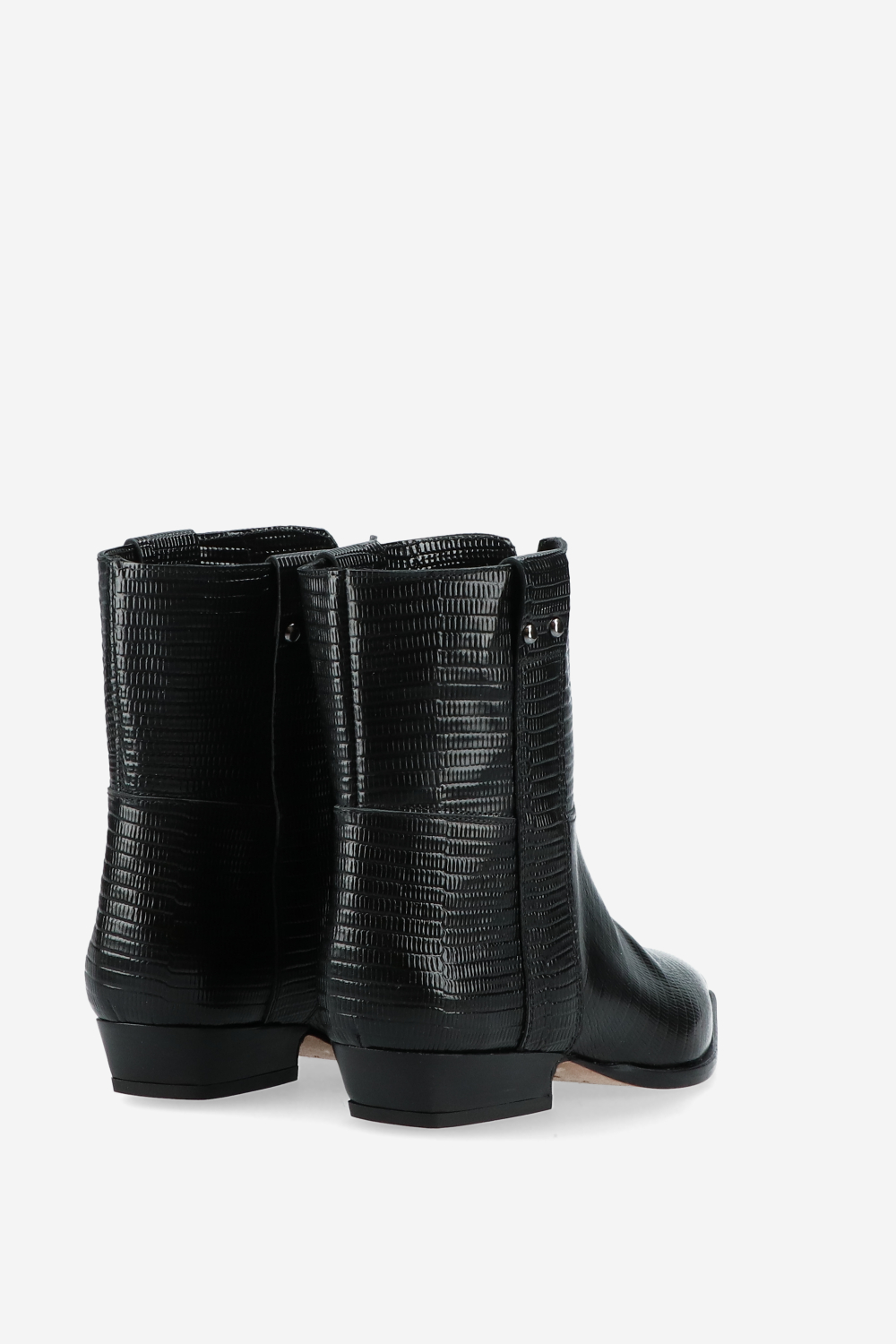 Croco leather ankle boots
