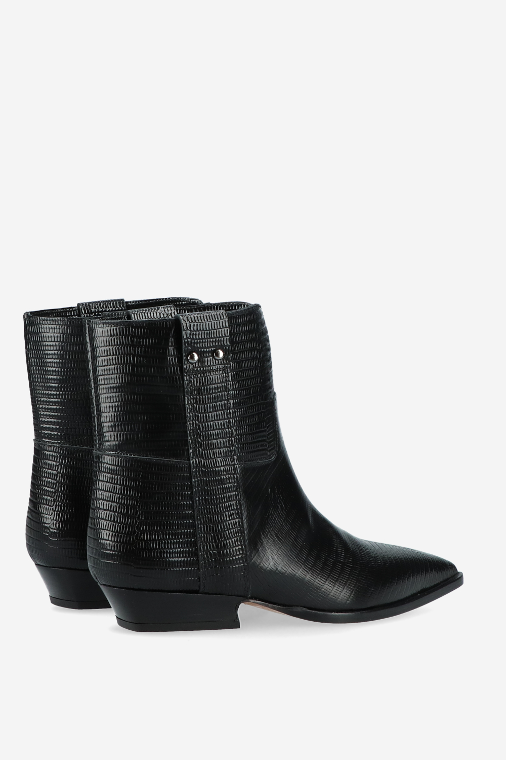 Croco leather ankle boots