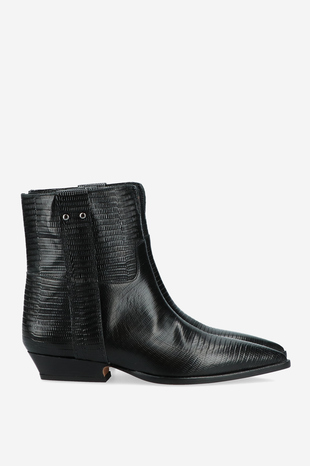 Croco leather ankle boots
