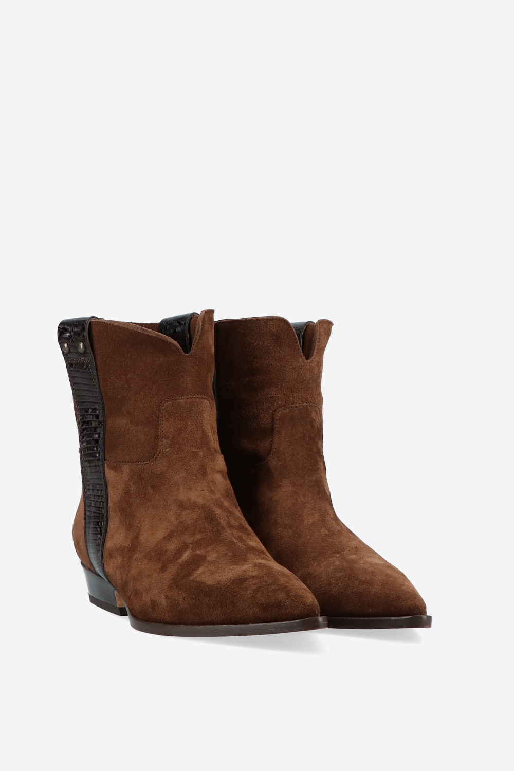 Croco suede ankle boots