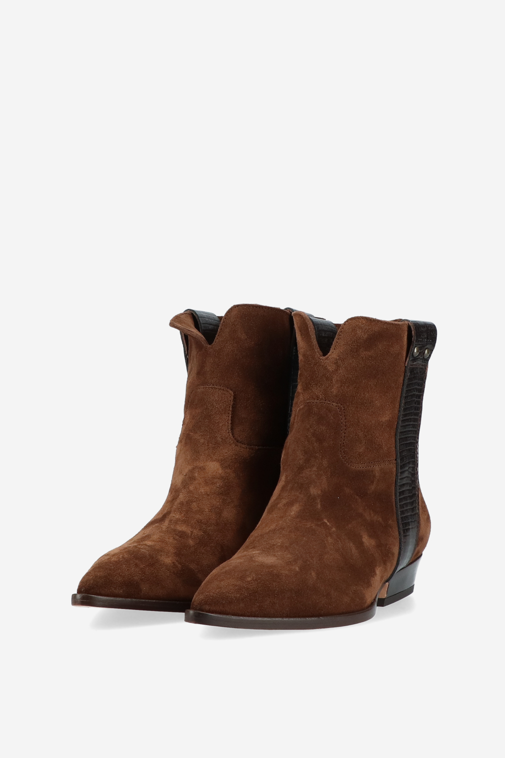 Croco suede ankle boots