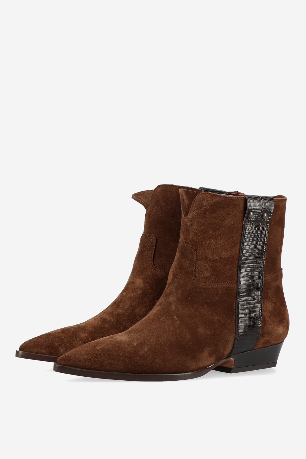 Croco suede ankle boots