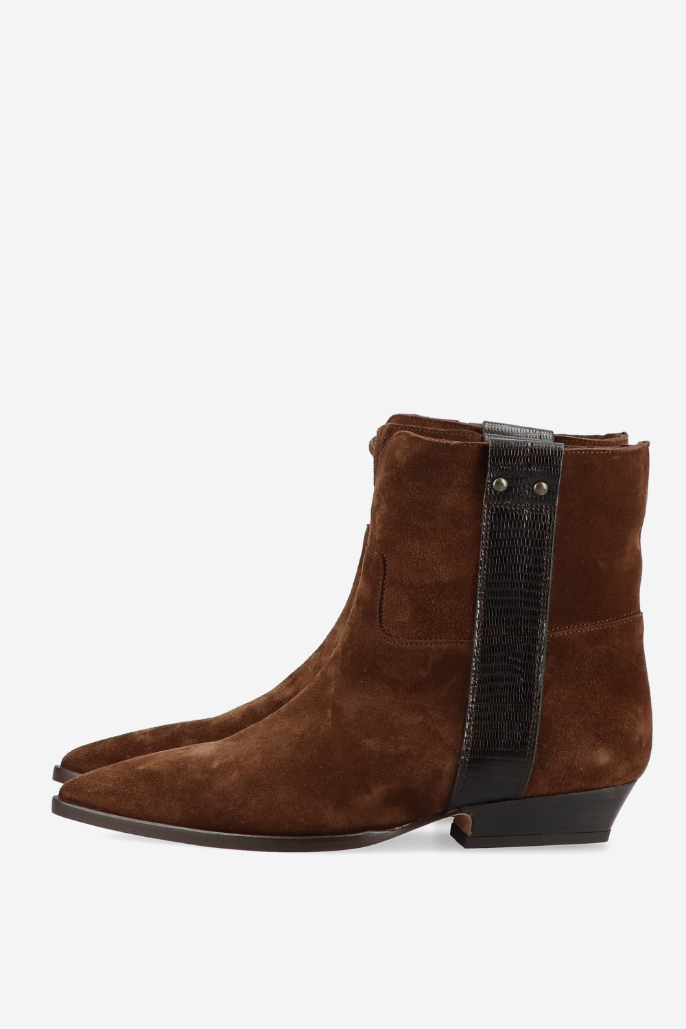 Croco suede ankle boots