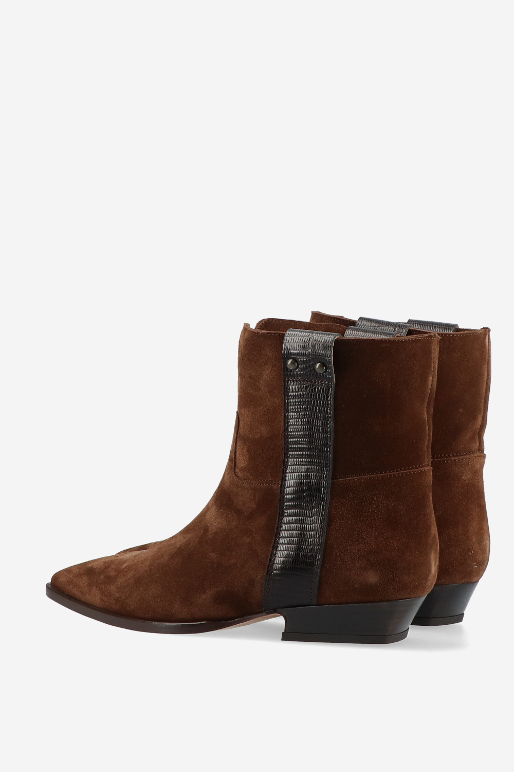 Croco suede ankle boots