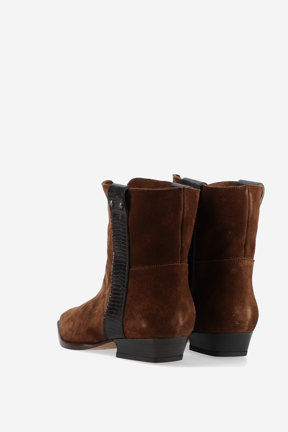 Croco suede ankle boots