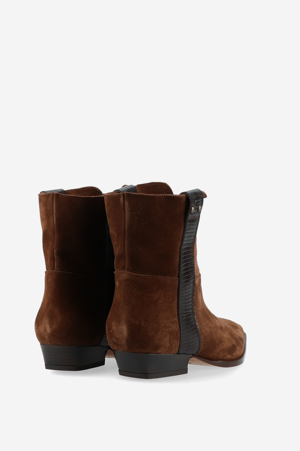 Croco suede ankle boots