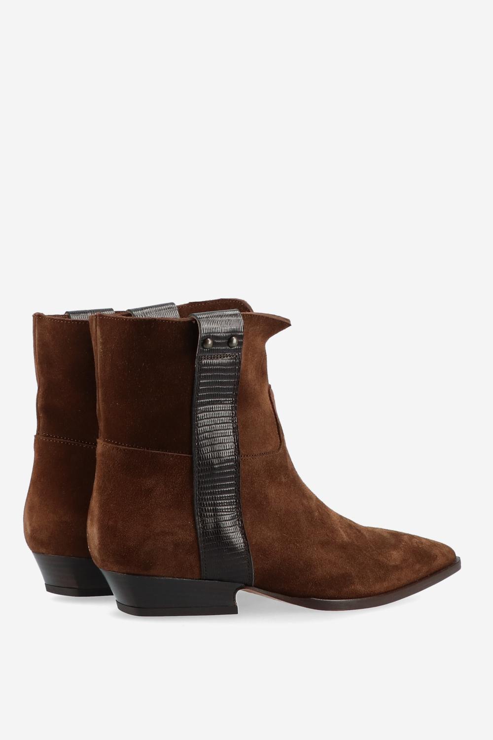 Croco suede ankle boots