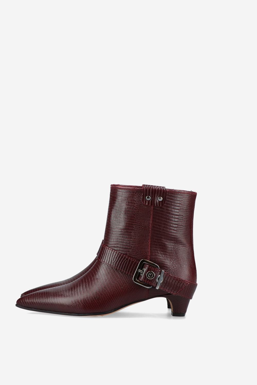 Croco buckled leather boots