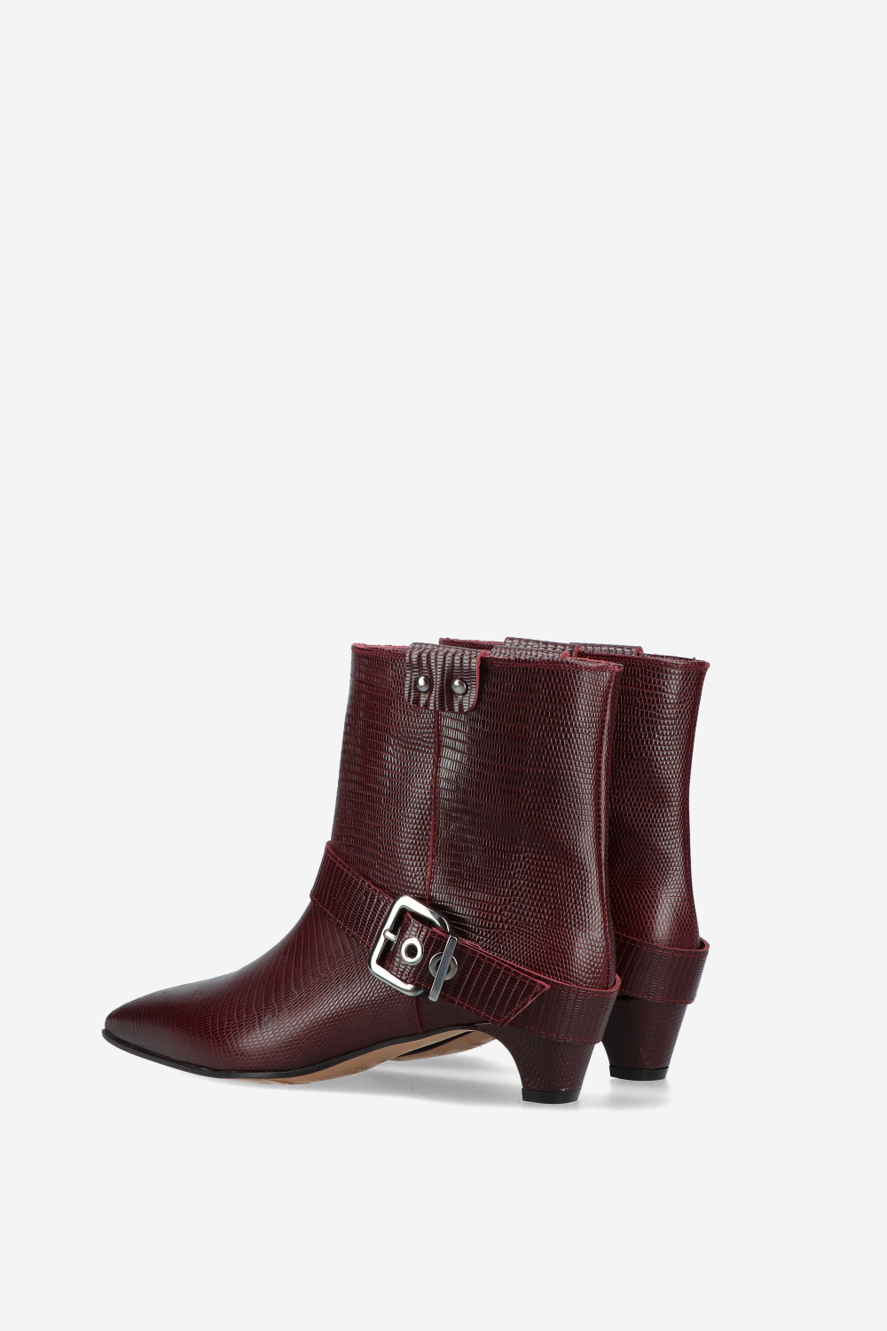 Croco buckled leather boots