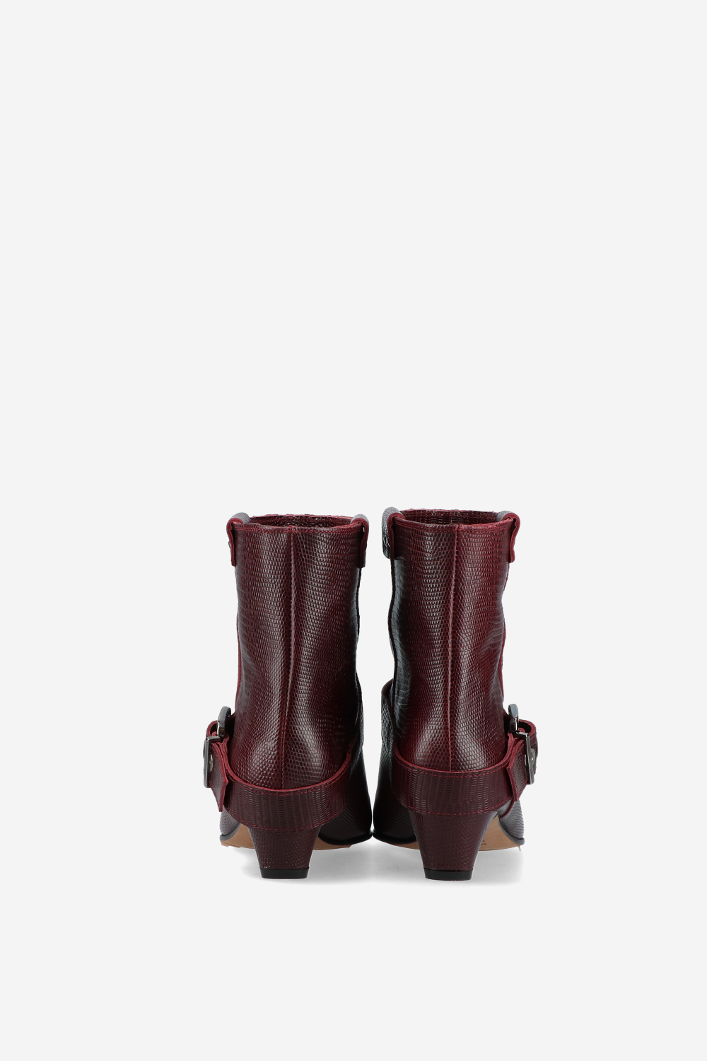 Croco buckled leather boots