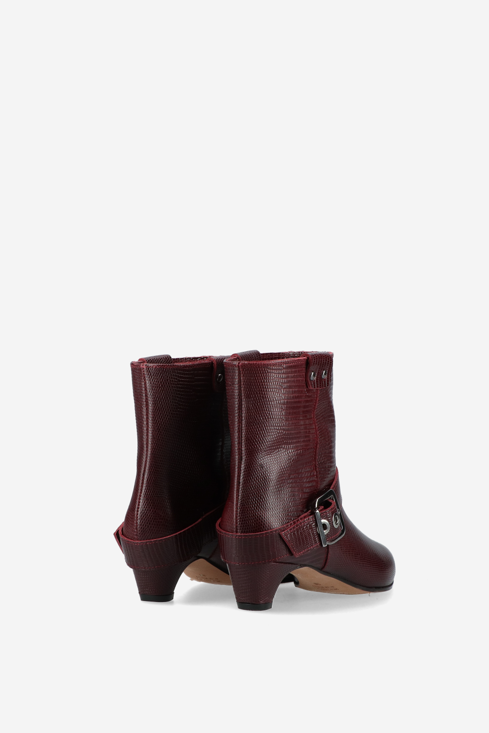 Croco buckled leather boots