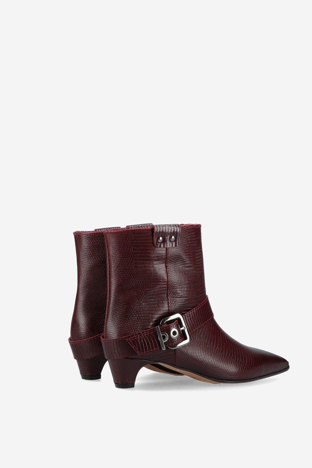 Croco buckled leather boots