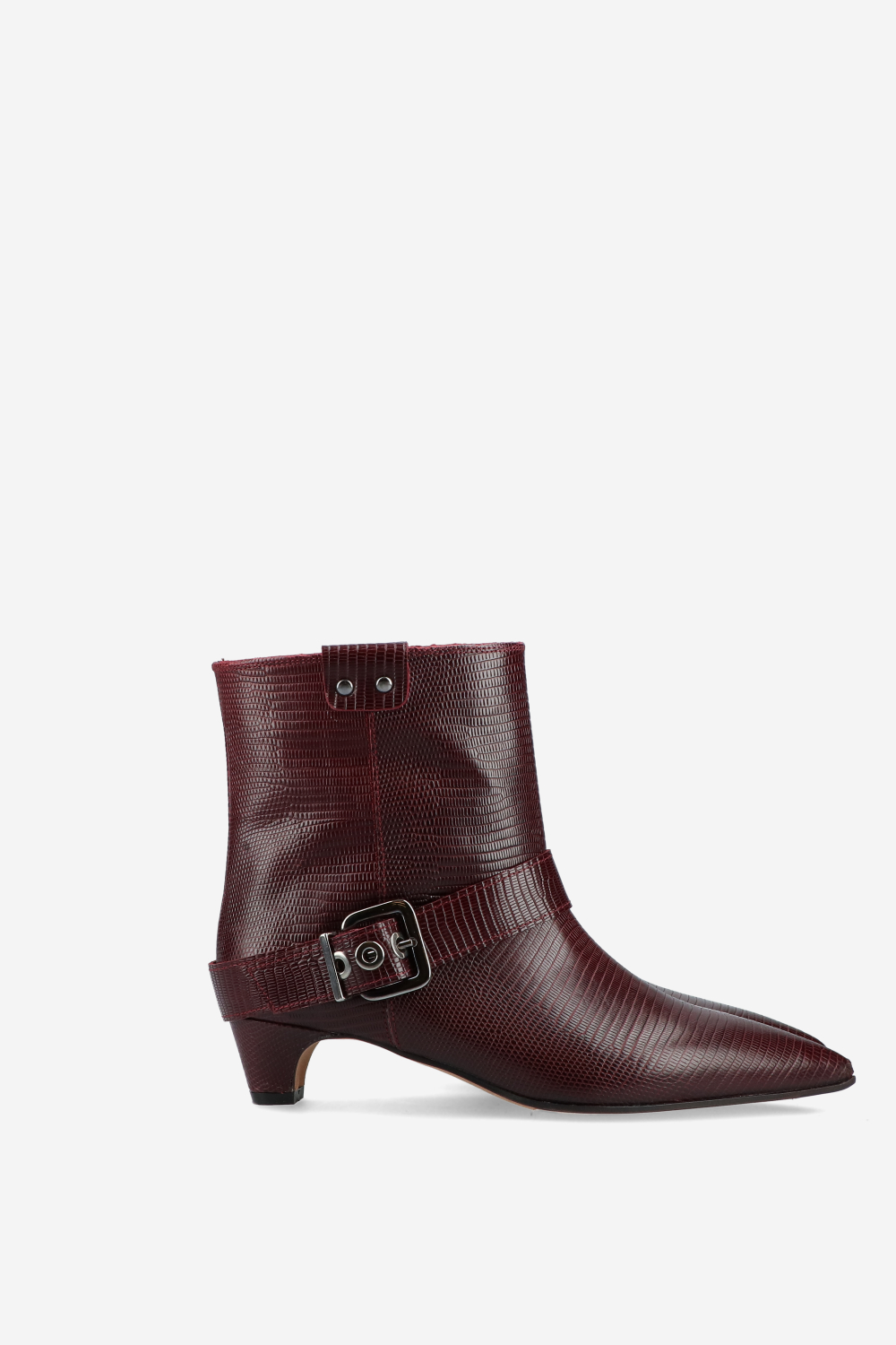 Croco buckled leather boots