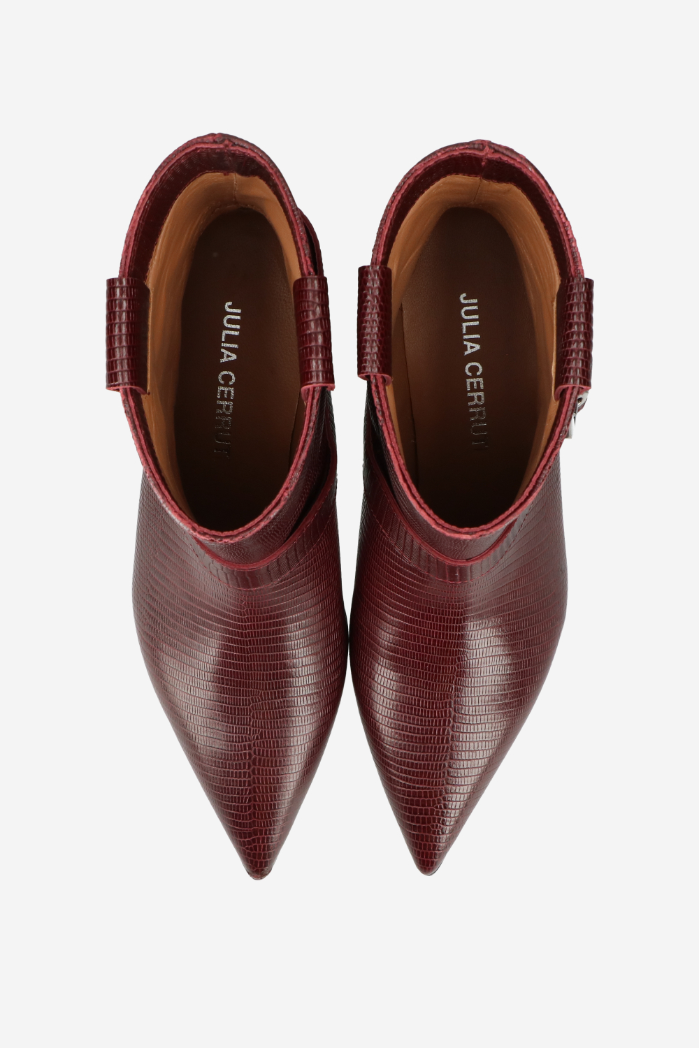 Croco buckled leather boots