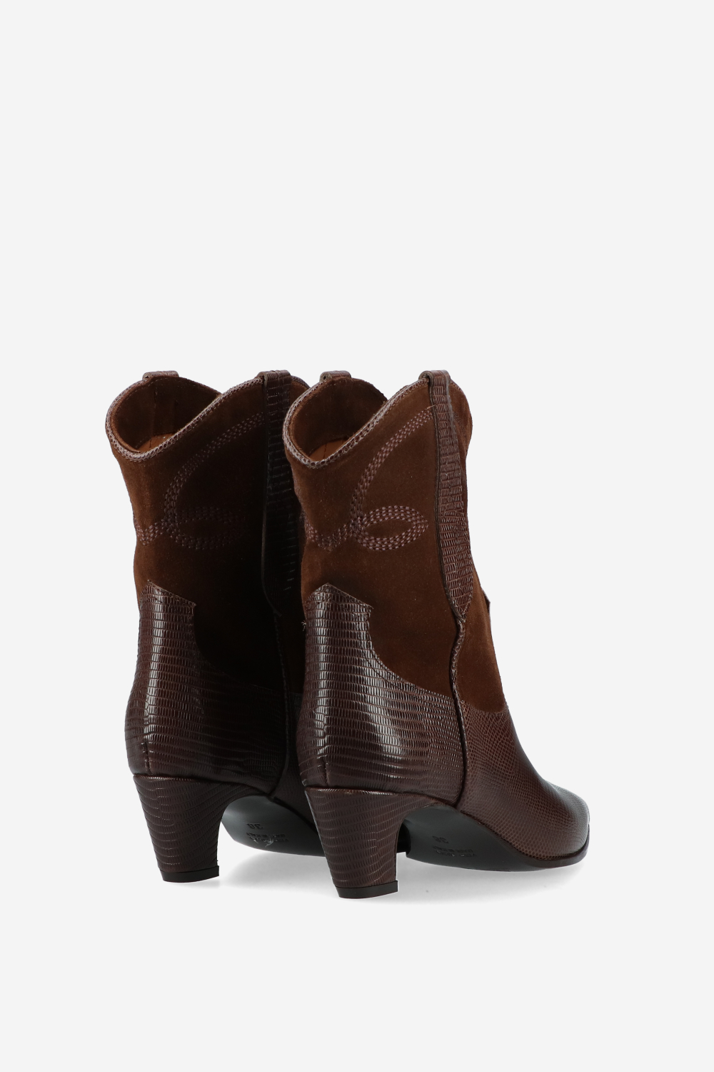 Embroidered leather/suede boots