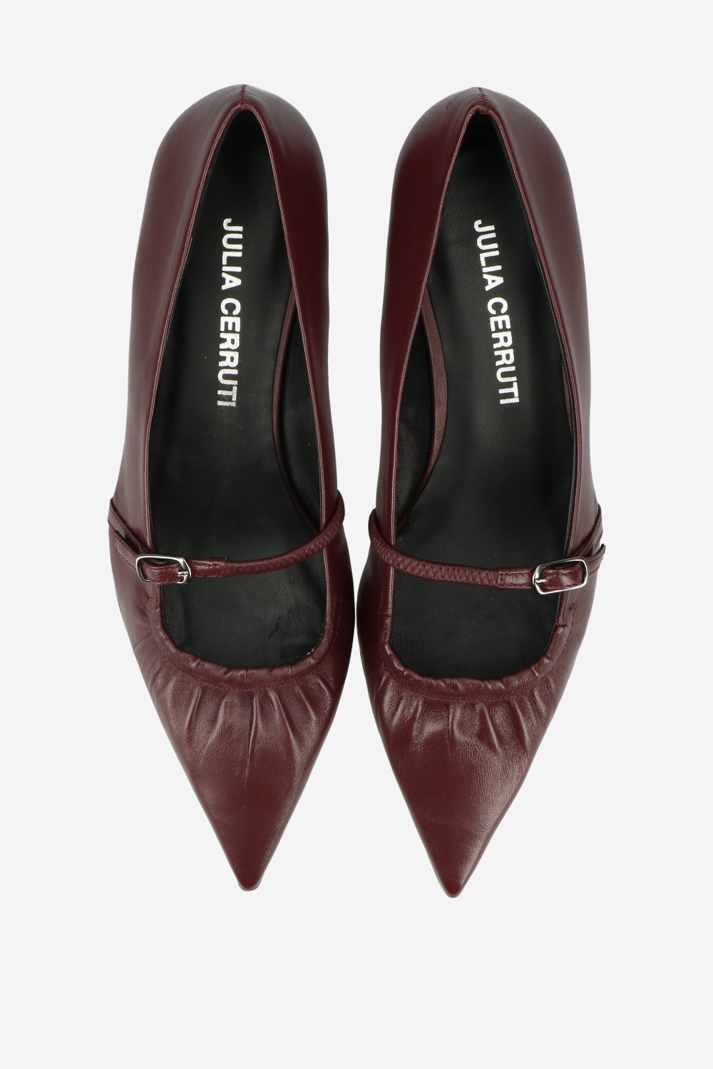 Pointed-toe leather pumps