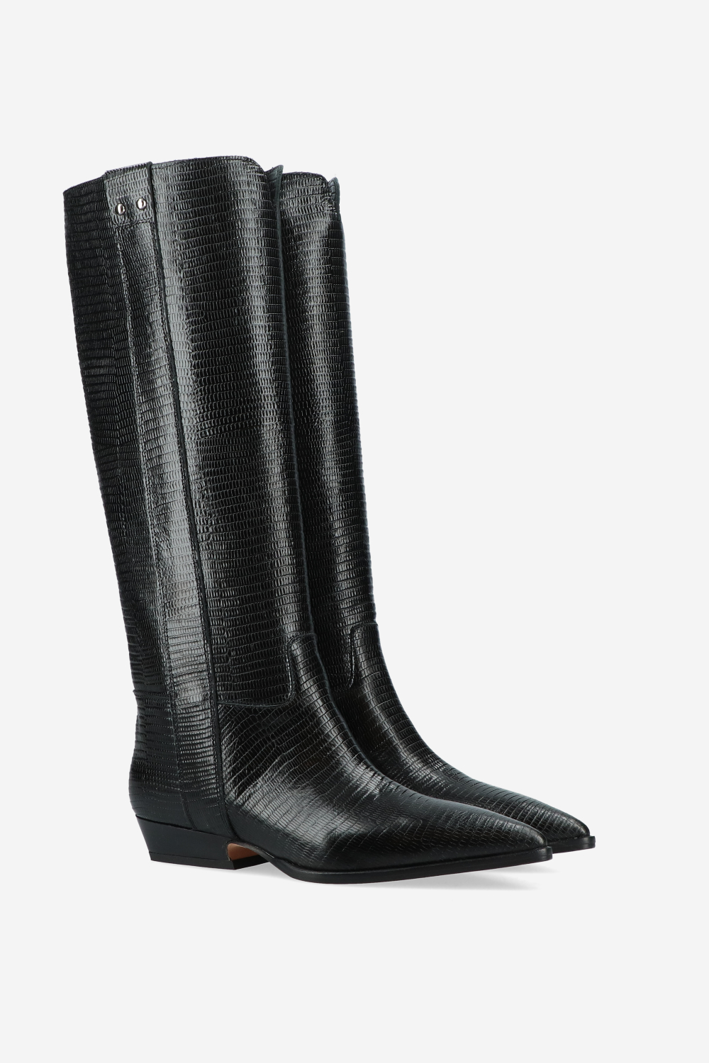 Julia Cerutti - Croco knee-high leather boots