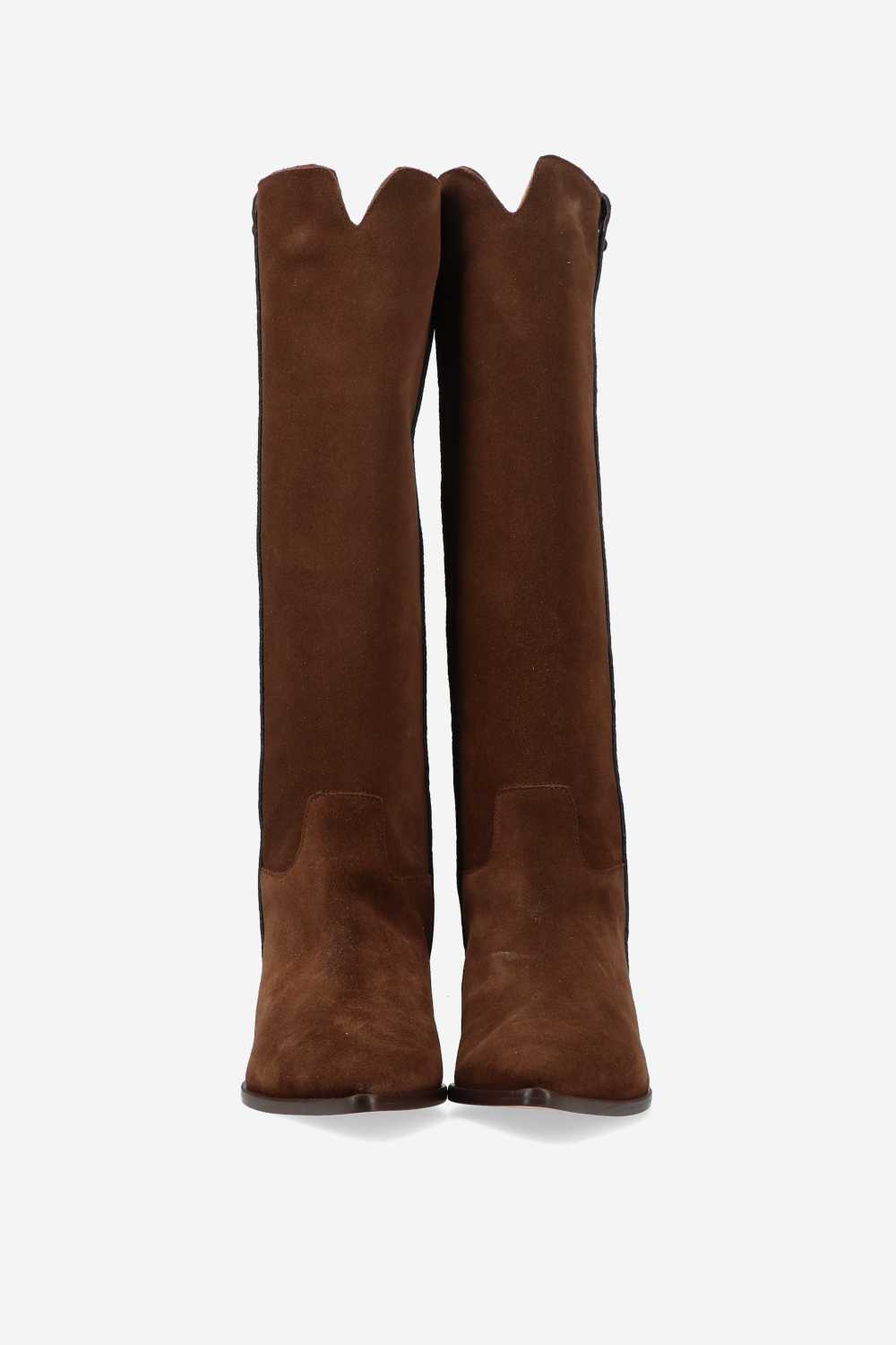 Croco knee-high suede boots