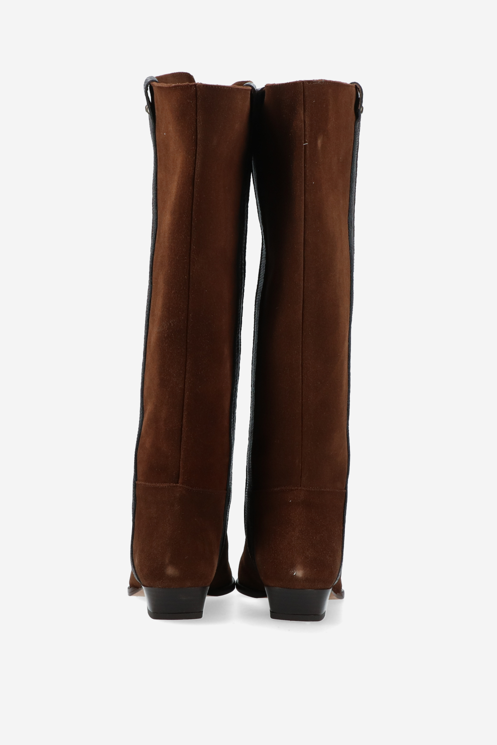 Croco knee-high suede boots