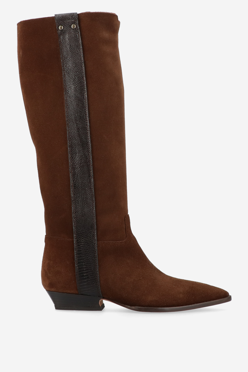 Julia Cerutti - Croco knee-high suede boots
