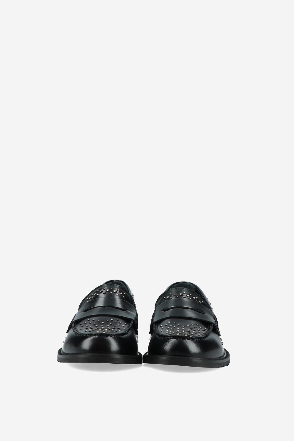 Studded leather loafers