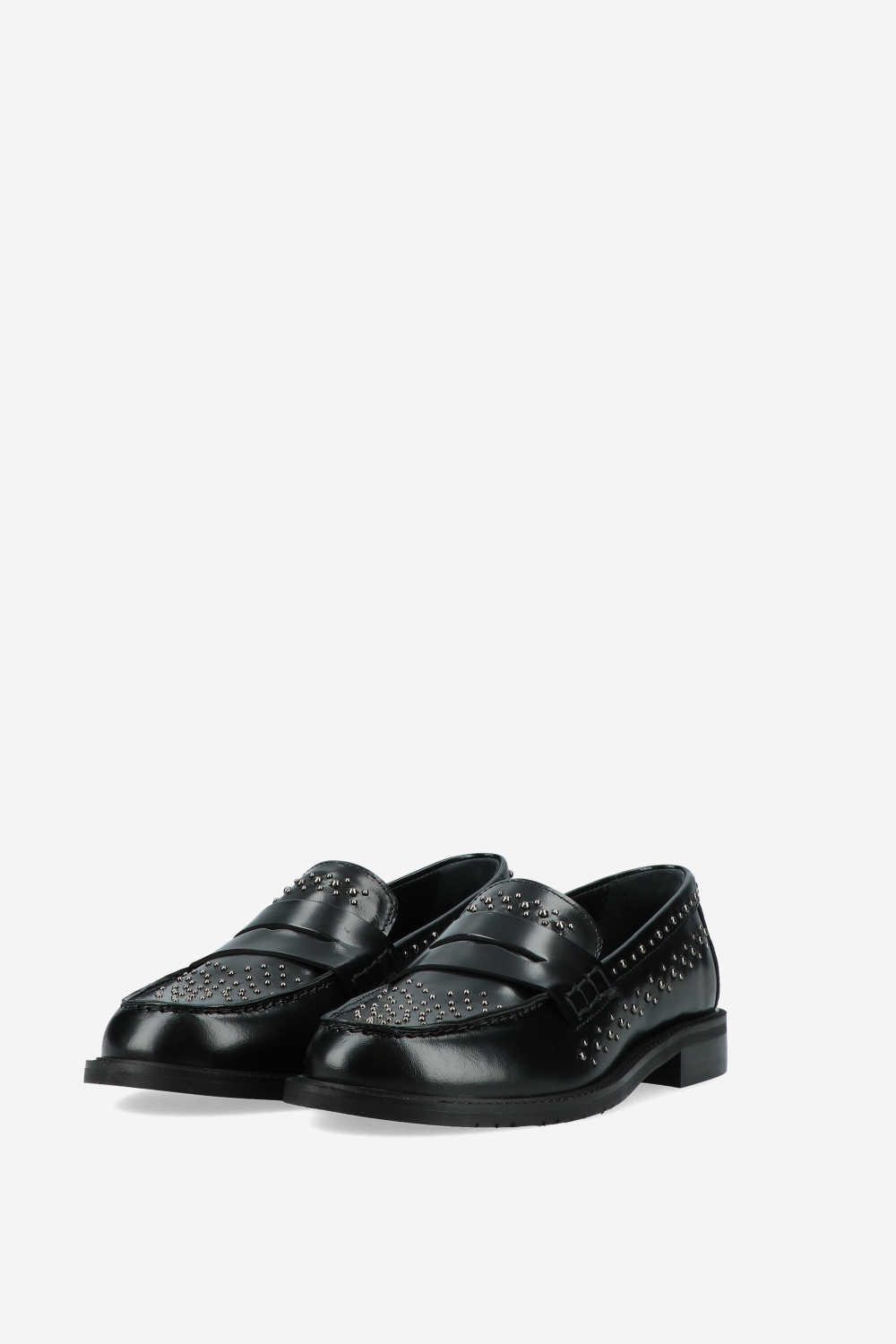 Studded leather loafers