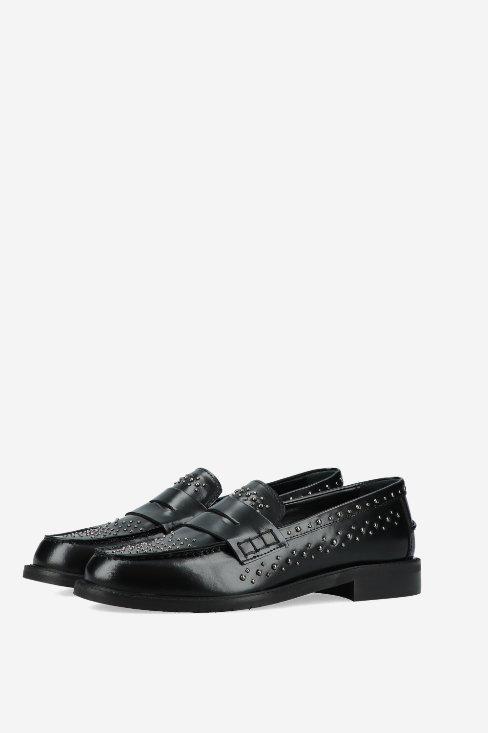 Studded leather loafers