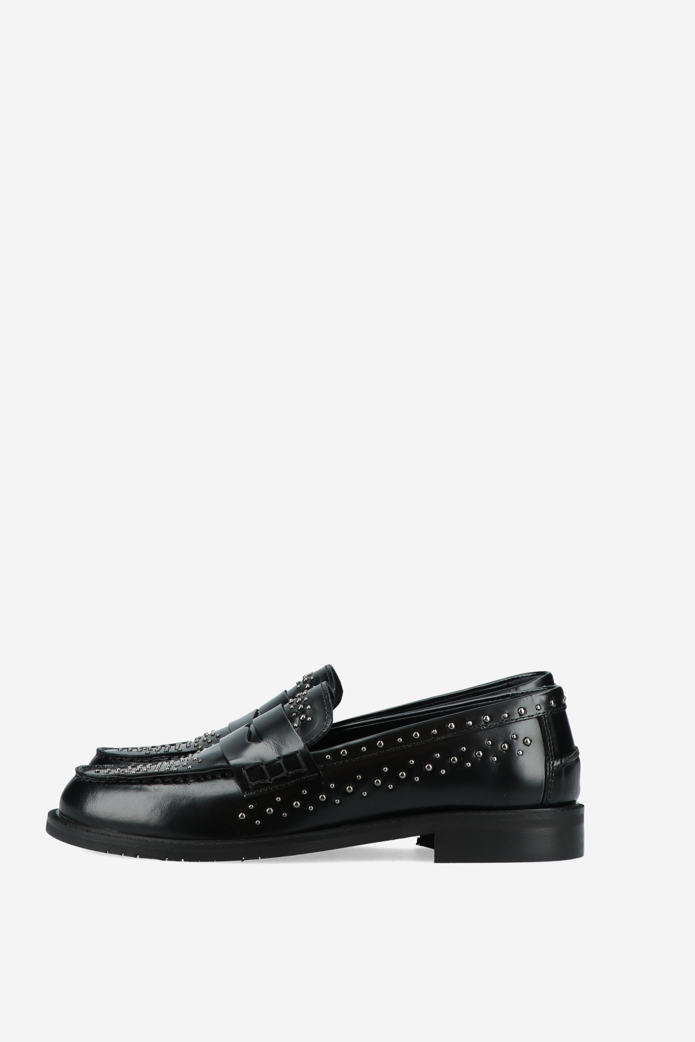 Studded leather loafers