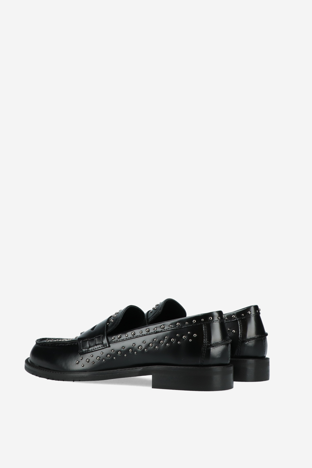 Studded leather loafers