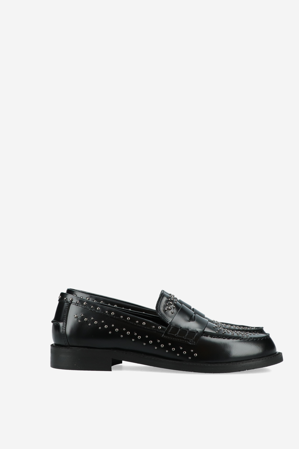 Studded leather loafers