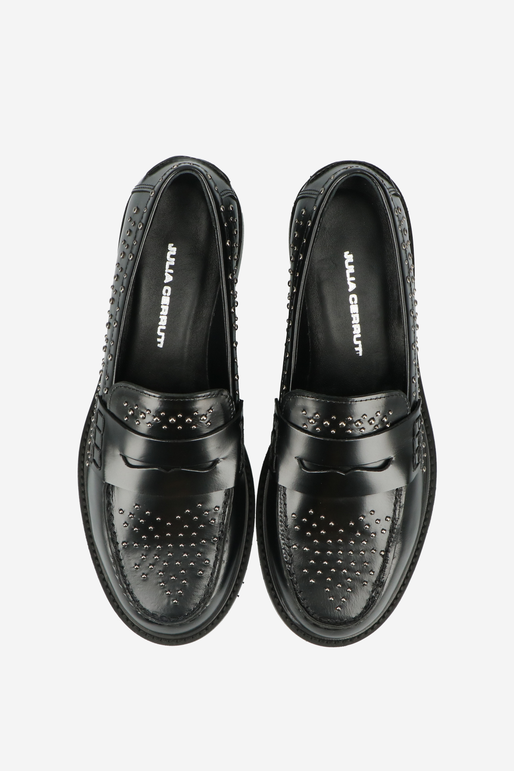 Studded leather loafers