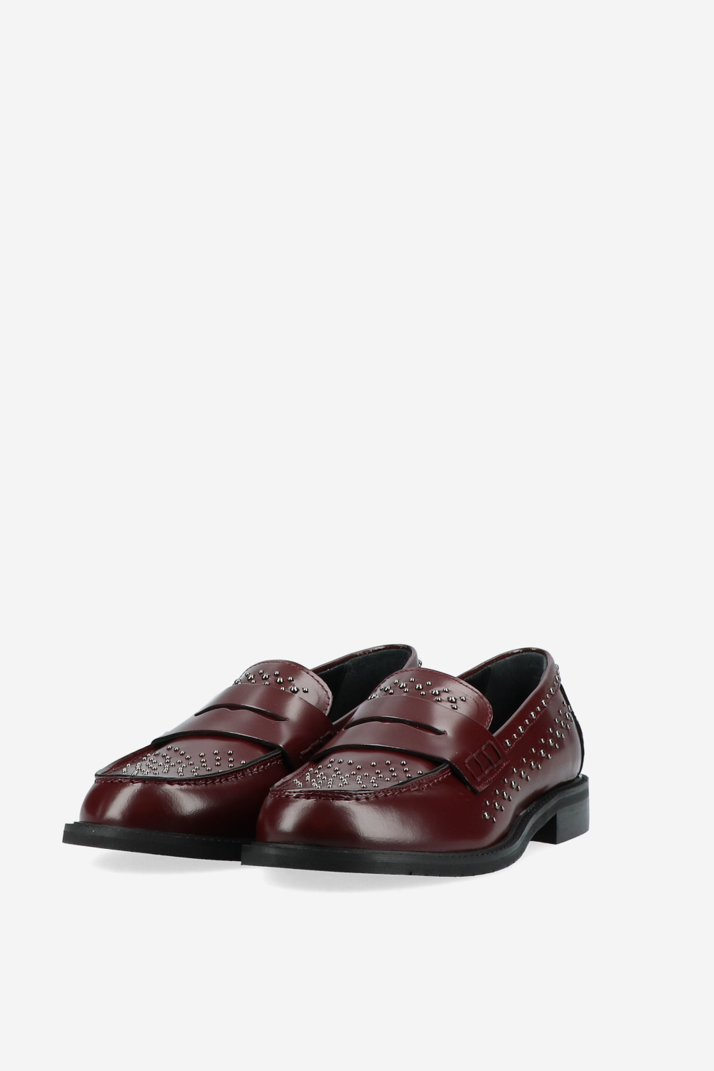 Studded leather loafers