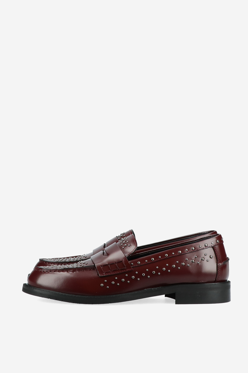 Studded leather loafers