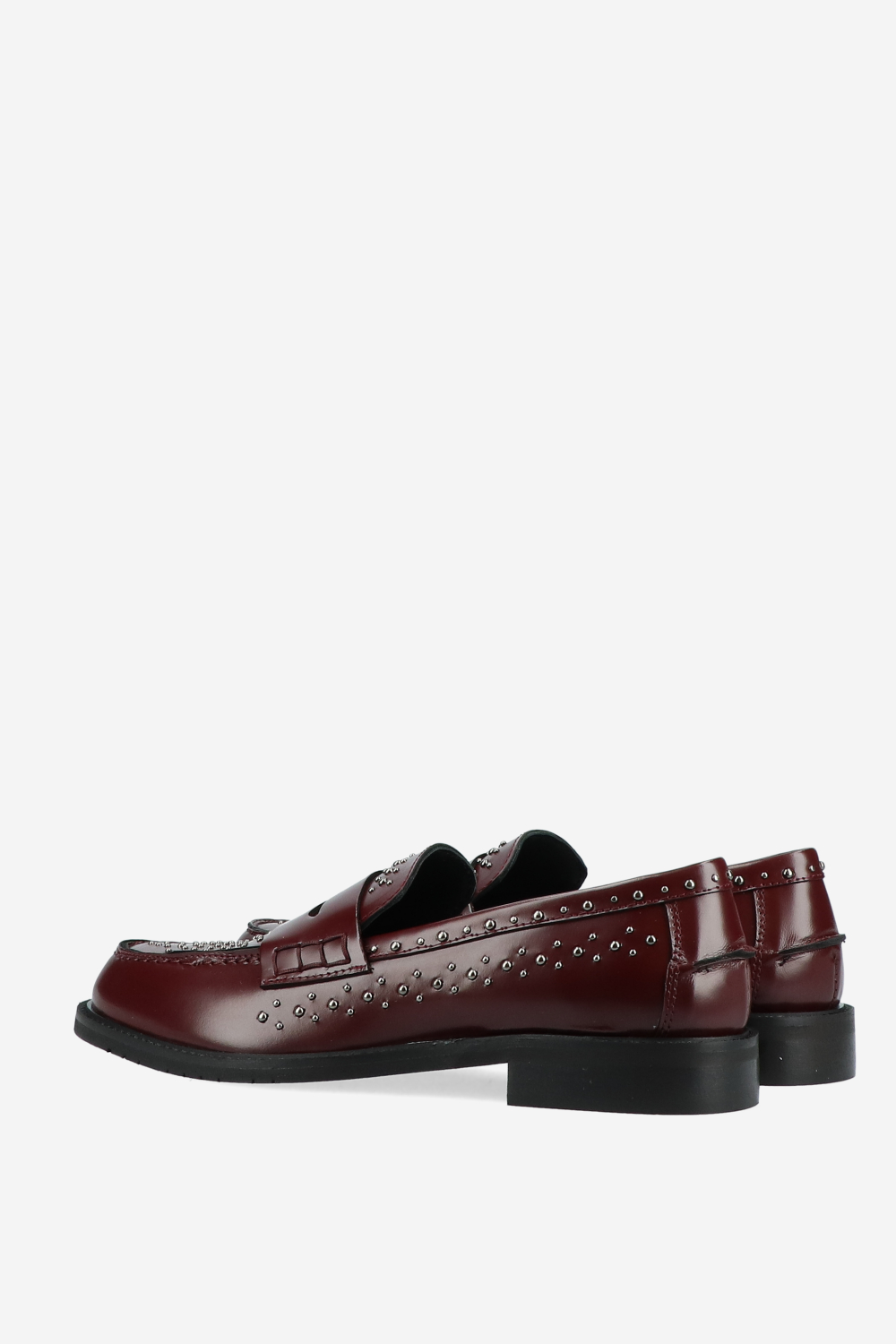 Studded leather loafers