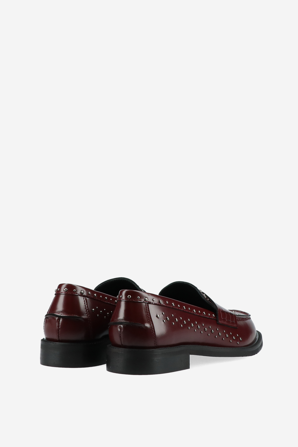 Studded leather loafers