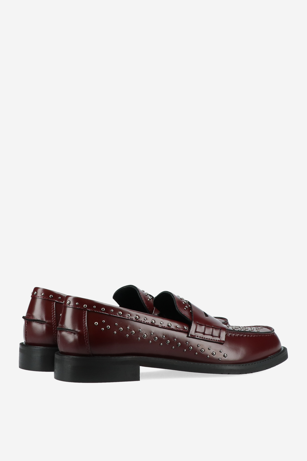 Studded leather loafers