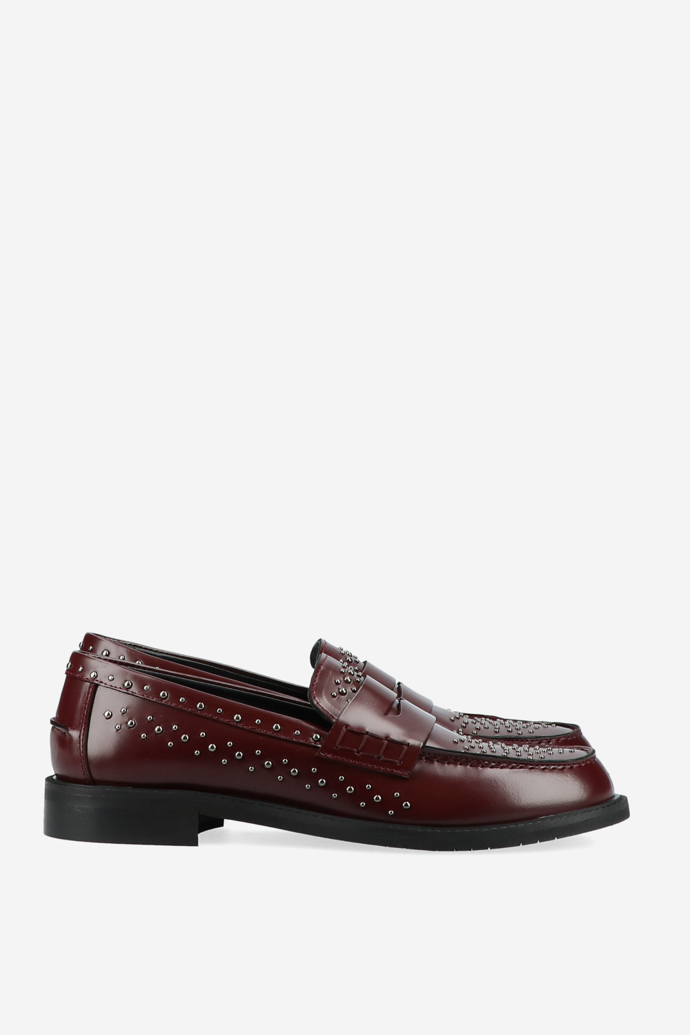 Studded leather loafers