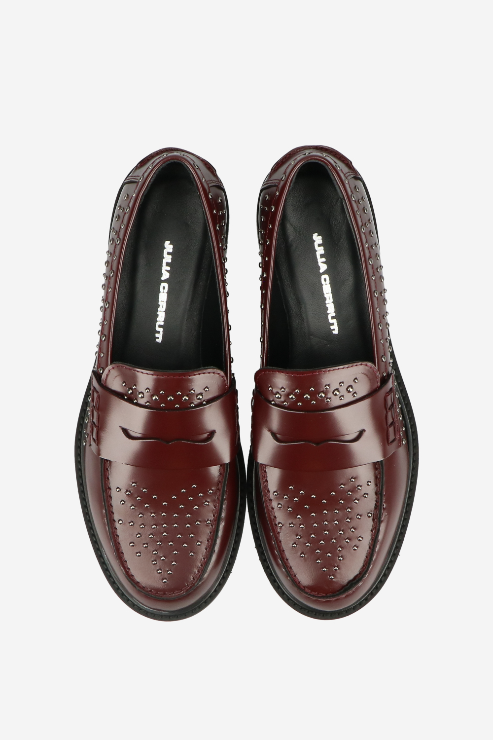 Studded leather loafers